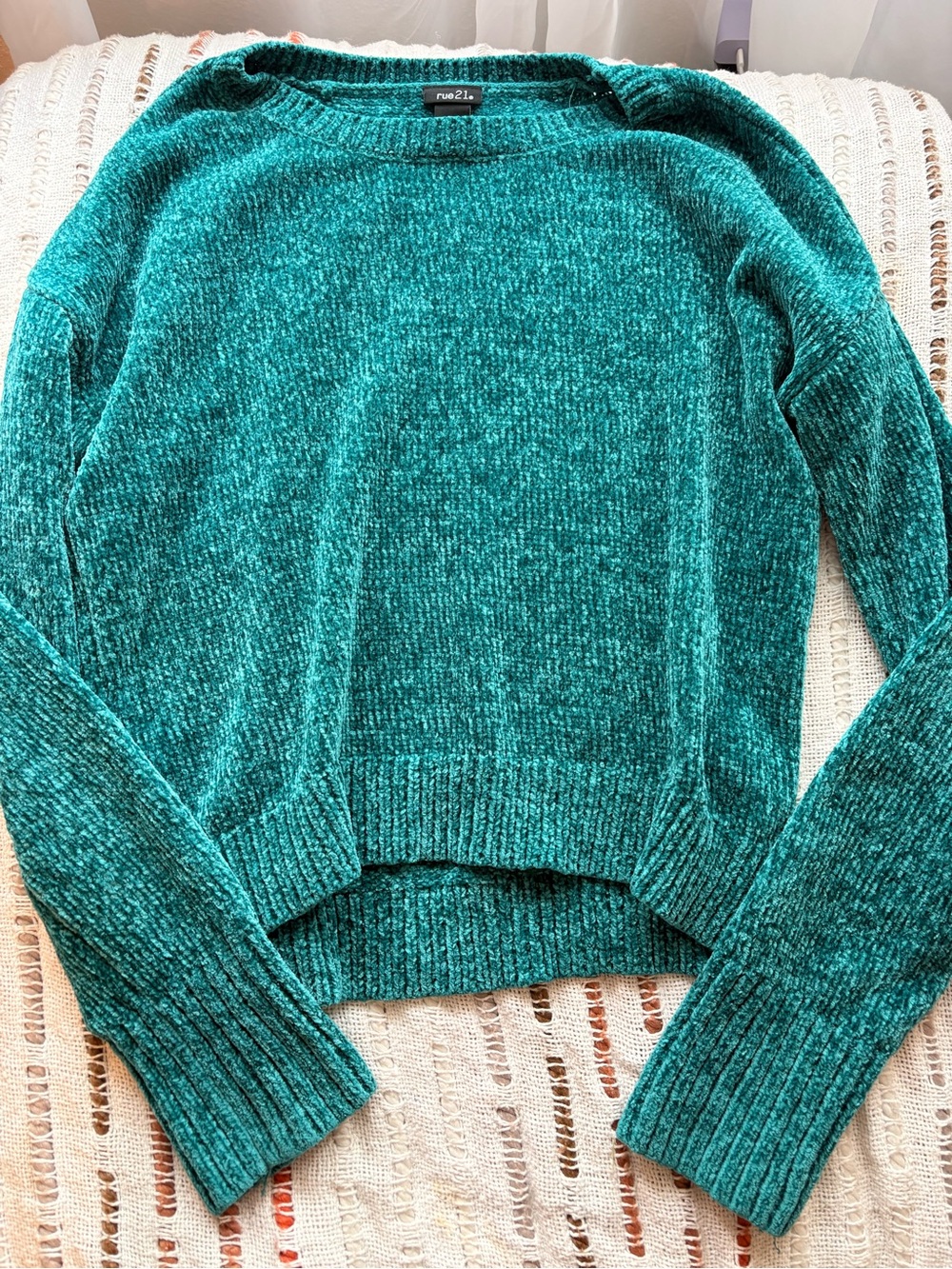 Rue21 Teal Chenille Scoop Neck Sweater